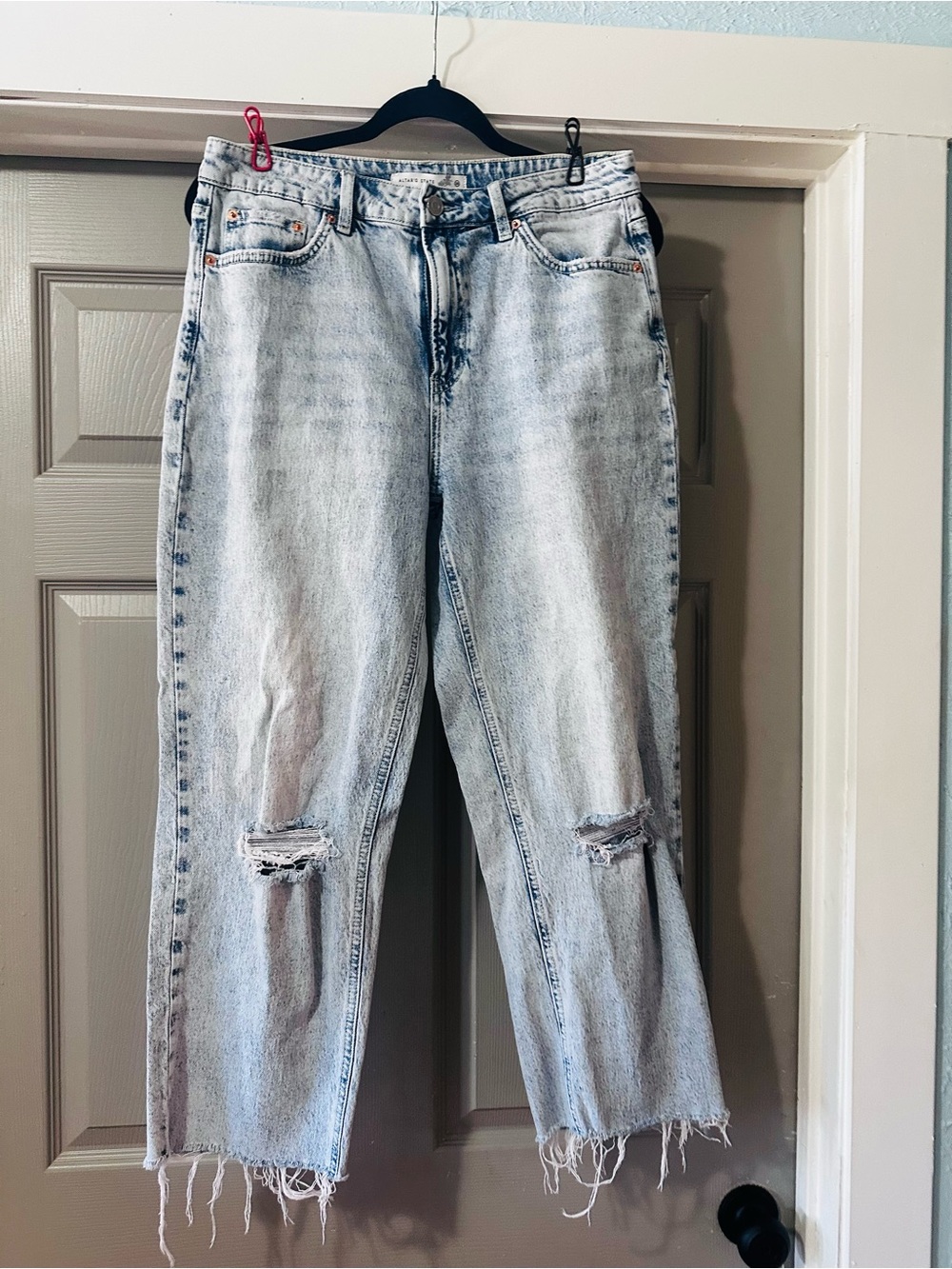 Altar'd State Light Blue Distressed Boyfriend Jeans